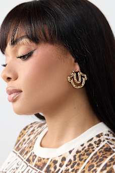 LOGO HOOP EARRINGS, image 2