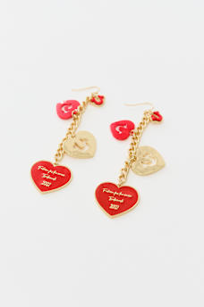 RED HEART HORSESHOE DROP EARRINGS, image 3