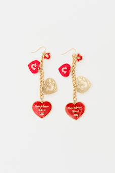 RED HEART HORSESHOE DROP EARRINGS