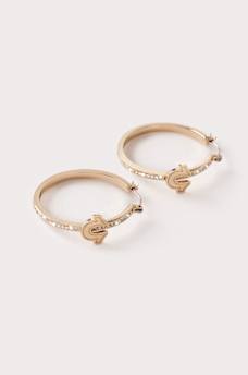 CRYSTAL HORSESHOE HOOP EARRINGS, image 4