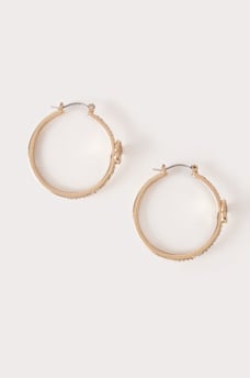 CRYSTAL HORSESHOE HOOP EARRINGS, image 1