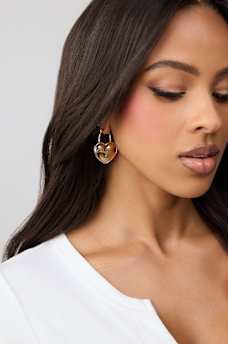 LOGO HEARTLOCK EARRINGS, image 2