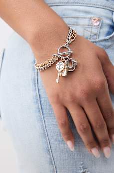 BRAZALETE CON DIJE DE LLAVE Y BUDDHA, image 2