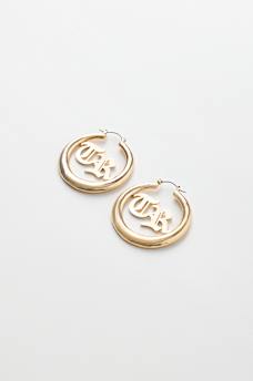 LOGO HOOP EARRINGS, image 2