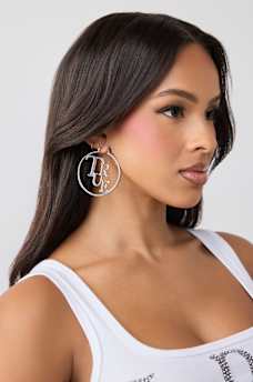 LOGO SCRIPT HOOP EARRINGS, image 2