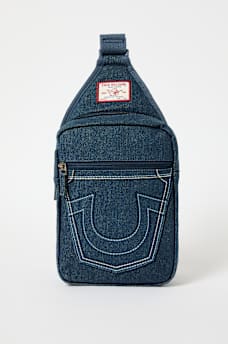 DENIM HORSESHOE SLING BAG, image 1
