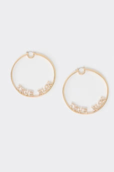 LOGO CRYSTAL HOOP EARRING