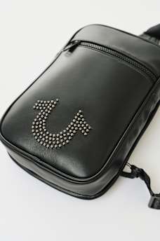 STUDDED HORSESHOE SLING BAG, image 2