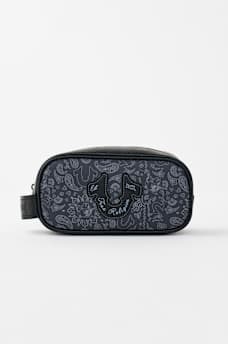 ESTUCHE PARA COSM&Eacute;TICOS CON ESTAMPADO DE BANDANA Y HERRADURAS, image 1