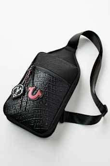ALLOVER PRINT BUDDHA CHARM SLING BAG