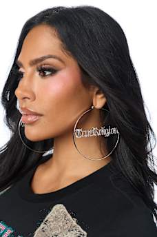 XL TRUE CRYSTAL HOOP EARRINGS