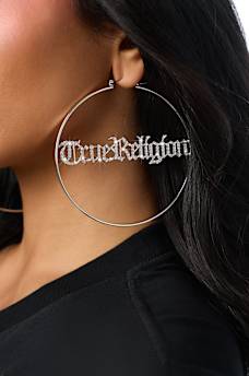 XL TRUE CRYSTAL HOOP EARRINGS