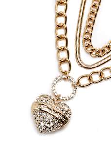 CRYSTAL HEART CHAIN NECKLACE