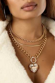 CRYSTAL HEART CHAIN NECKLACE