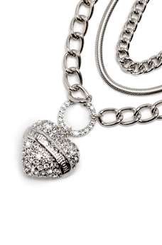 CRYSTAL HEART CHAIN NECKLACE