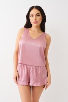 CRYSTAL SATIN TANK & SHORT PAJAMA SET , image 1