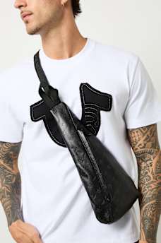 PEBBLED MONOGRAM SLING BAG, image 1