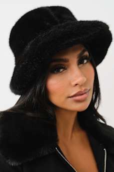 FAUX FUR BUCKET HAT, image 1