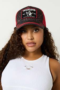 LOGO PATCH LEOPARD TRUCKER HAT