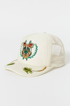 EMBROIDERED CREST TRUCKER HAT, image 4