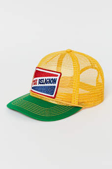 PATCH LOGO COLORBLOCK MESH TRUCKER HAT, image 2