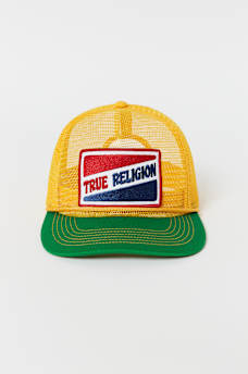 PATCH LOGO COLORBLOCK MESH TRUCKER HAT, image 3