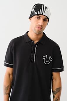 COLORBLOCK STRIPED HORSESHOE BEANIE, image 1
