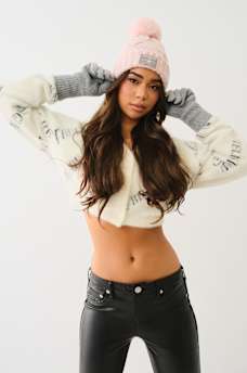 BUDDHA LOGO PATCH BEANIE & GLOVE SET, image 2
