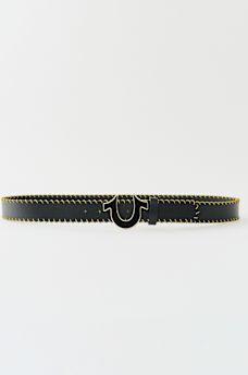 WHIP STITCH HORSESHOE BUCKLE BELT