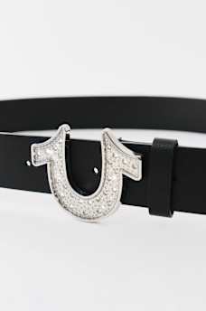 CRYSTAL HORSESHOE BUCKLE BELT, image 1