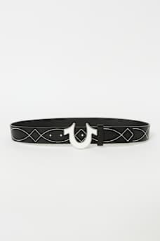 STITCHED HORSESHOE BUCKLE BELT