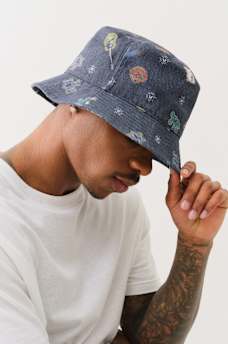 GROOVY DENIM BUCKET HAT, image 2
