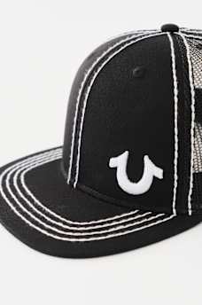 FLAT BRIM HORSESHOE TRUCKER HAT, image 7