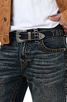 BLACK OLD TOWN LOGO BELT