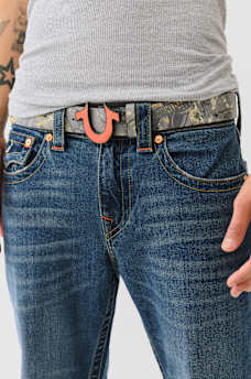 CAMO PRINT HORSESHOE BUCKLE BELT, image 1