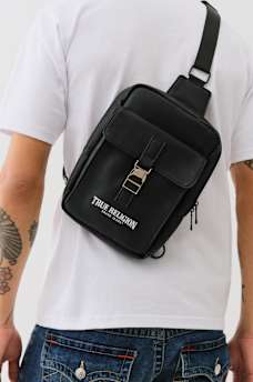 METAL CLASP LOGO SLING BAG, image 3