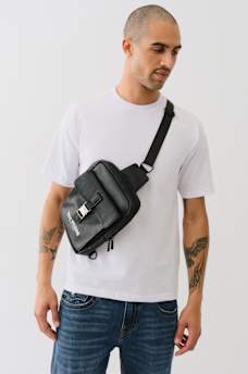 METAL CLASP LOGO SLING BAG, image 1