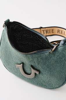 DENIM CRESCENT HOBO BAG, image 6