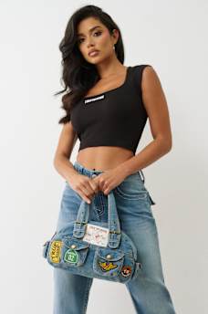 DENIM PATCH PURSE, image 2