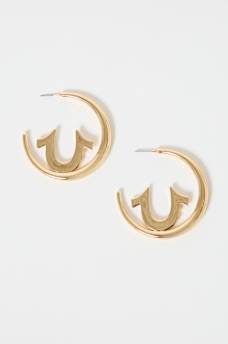 HORSESHOE HALF HOOP EARRINGS, image 3