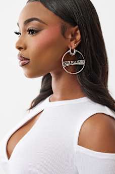 LOGO HORSESHOE HOOP EARRINGS