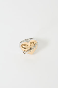 TWO-TONED HEART RING , image 3