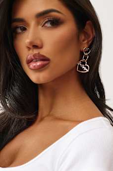 LOGO HEART STACK EARRINGS