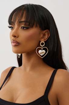 DROP LOGO HEART EARRINGS, image 3
