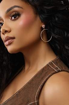 LOGO HEART HOOP EARRINGS, image 2