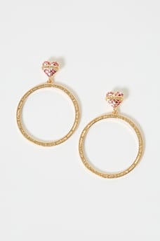 LOGO HEART HOOP EARRINGS, image 3