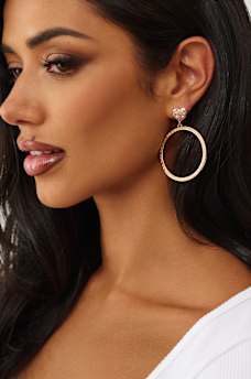 LOGO HEART HOOP EARRINGS