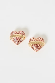 HEART LOGO STUD EARRINGS, image 2