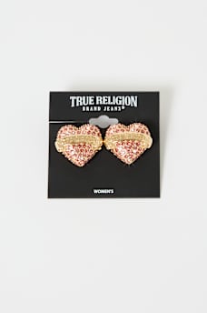 HEART LOGO STUD EARRINGS, image 3