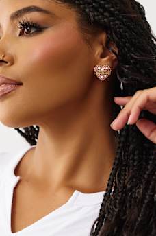 HEART LOGO STUD EARRINGS